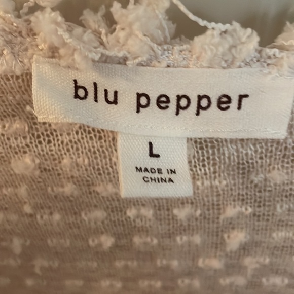 Blu Pepper - Cream Popcorn Fringe Fuzzy Open Cardigan - Size Large - Picture 3 of 8